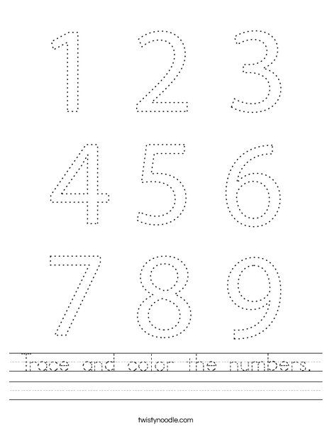 Trace And Color The Numbers Worksheet Cursive In 2022 Worksheets 