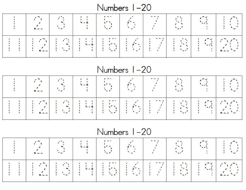 Trace Number 1 20 Worksheets Activity Shelter