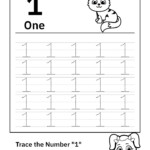 Trace Number 1 Worksheet For FREE For Kids