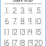 Trace Numbers 1 20 Write And Fill In The Numbers Too Number