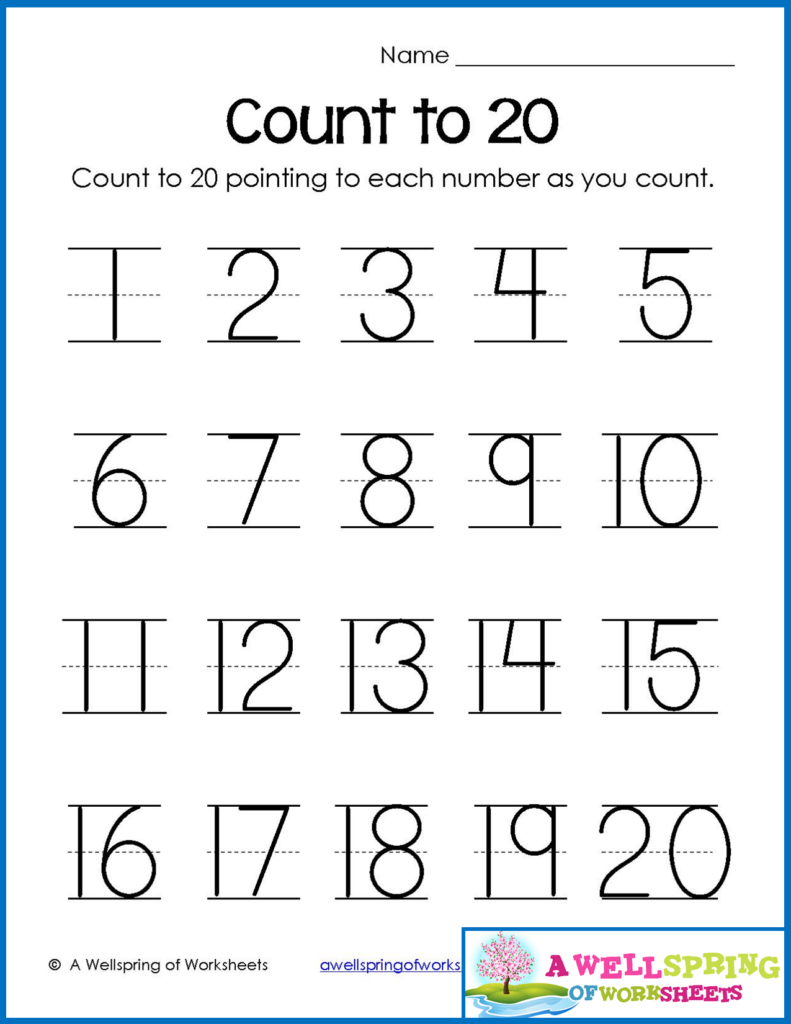 Trace Numbers 1 20 Write And Fill In The Numbers Too Number 