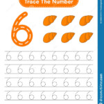 Trace The Number Tracing Number With Sea Shells Stock Vector