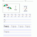 Tracing Guide Number Two 2 Handwriting Numbers Numbers Math Centers