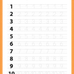 Tracing Number 1 10 Worksheet For Kindergarten Vector Image