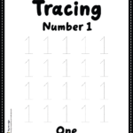 Tracing Number 1 Worksheet For Preschool Montessori And Kindergarten