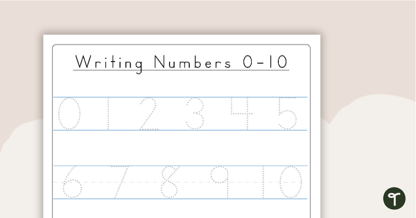 Tracing Numbers 0 10 Teach Starter