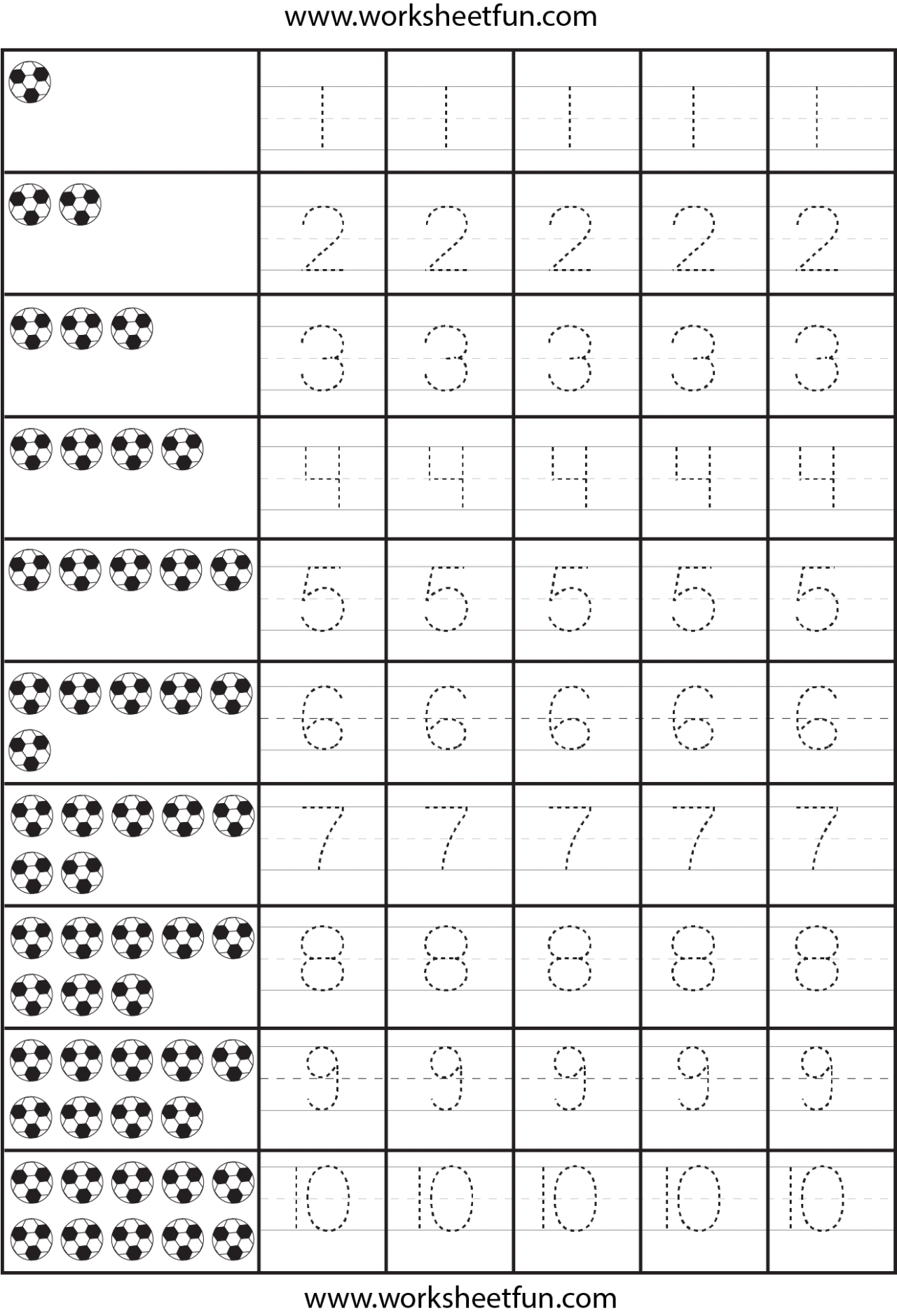 Tracing Numbers Worksheets For Kindergarten Pdf