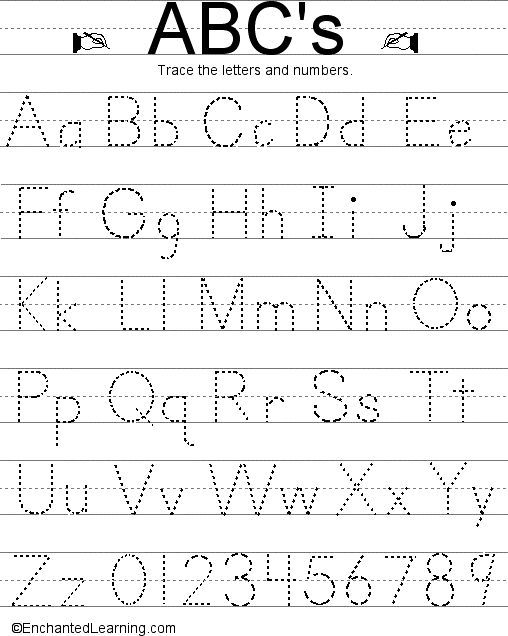 Writing Letters And Numbers Traditional Style 