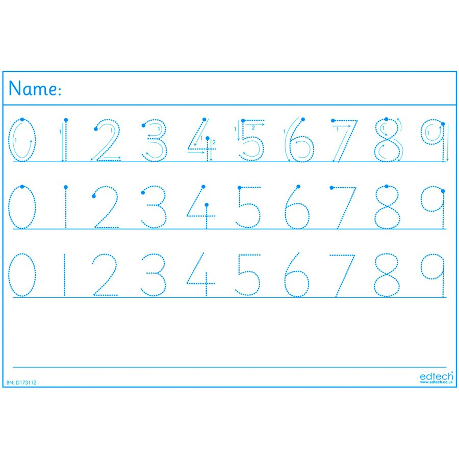 0 9 Number Tracing Boards Creative Activity