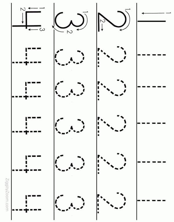 10 Preschool Math Worksheets Number Recognition Flashcards Tracing 