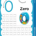 Colorful Number Zero Daily Tracing Printable A4 Practice Worksheet With