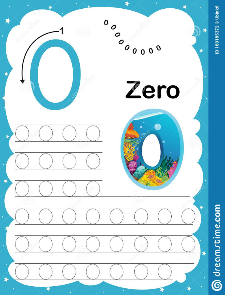 Colorful Number Zero Daily Tracing Printable A4 Practice Worksheet With 