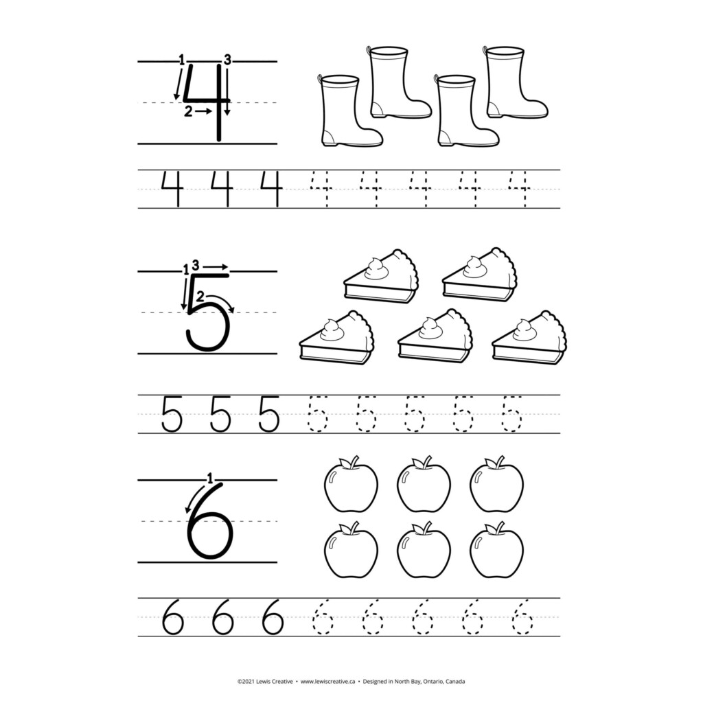 Count Copy Color Fall Themed Number Tracing From 1 To 10 Lewis 