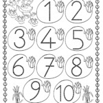 Easy Number Trace Worksheet 1 10 Preschool Worksheets Kindergarten