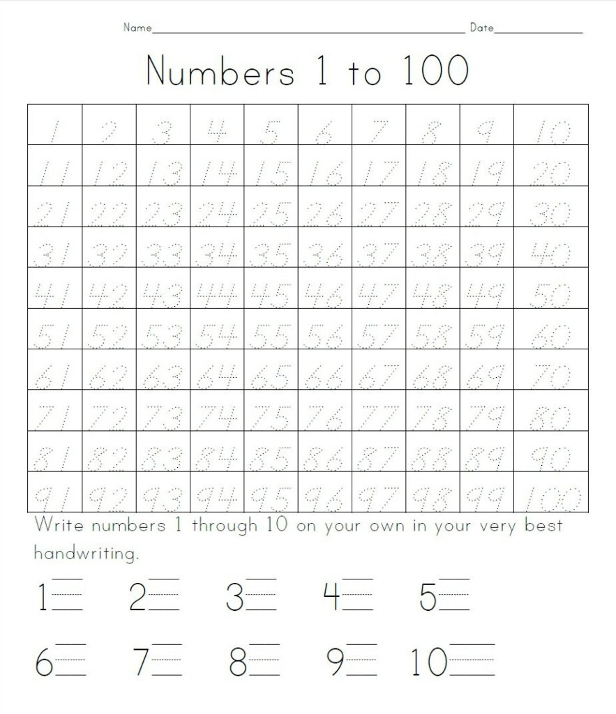 Practice Writing Numbers 1 100 Crystal Hoffman Handwriting Writing 