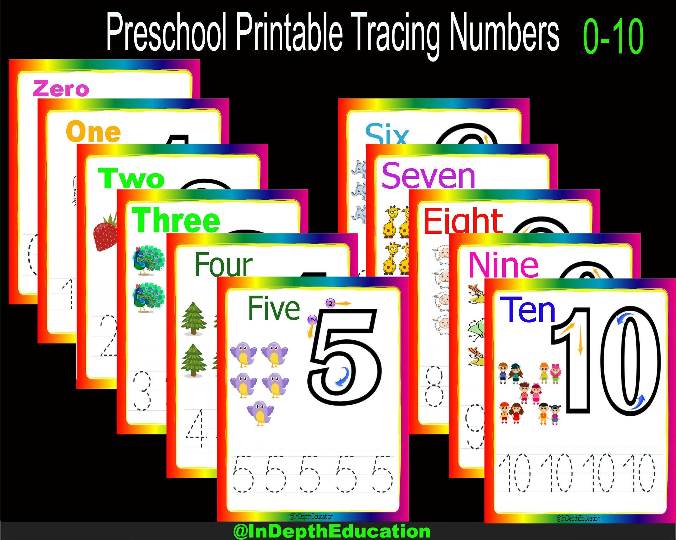 Preschool Printable Tracing Numbers 0 10 Toddler Activities Montessori