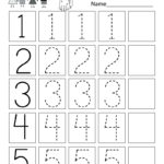 Traceable Numbers Worksheet Free Kindergarten Math Worksheet For Kids