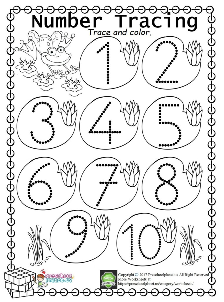 Tracing Numbers 1 10 Worksheets Kindergarten Pdf EduForKid