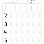 Writing Numbers Worksheets Write The Numbers 1 To 5 Writing Numbers