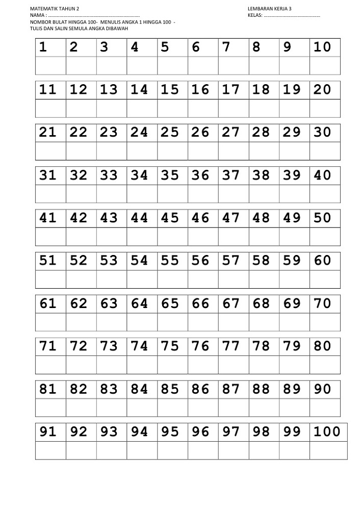 1 100 Tracing Numbers Worksheet