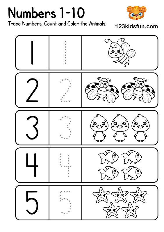 123 Worksheets For Kindergarten Printables Printable Worksheets