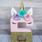 Beautiful 8 Unicorn Theme Paper Mache Number Photo Prop And Birthday