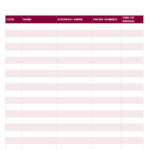 Contact Tracing Sign In Sheet Template Template For Contact Tracing