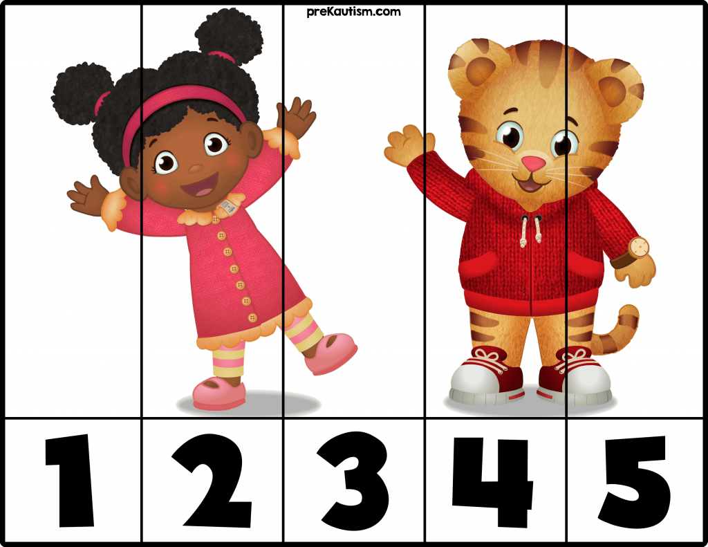 Daniel Tiger 1 5 Puzzles Preschool Tracing Tracing Worksheets