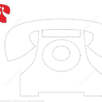 Draw Red Telephone By Tracing Dashed Lines Free Printable Puzzle Games