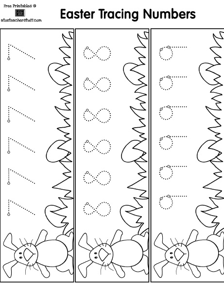 Easter Number Trace Worksheet Crafts And Worksheets For Preschool