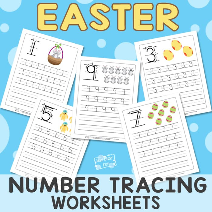 Easter Number Tracing Worksheets Itsybitsyfun