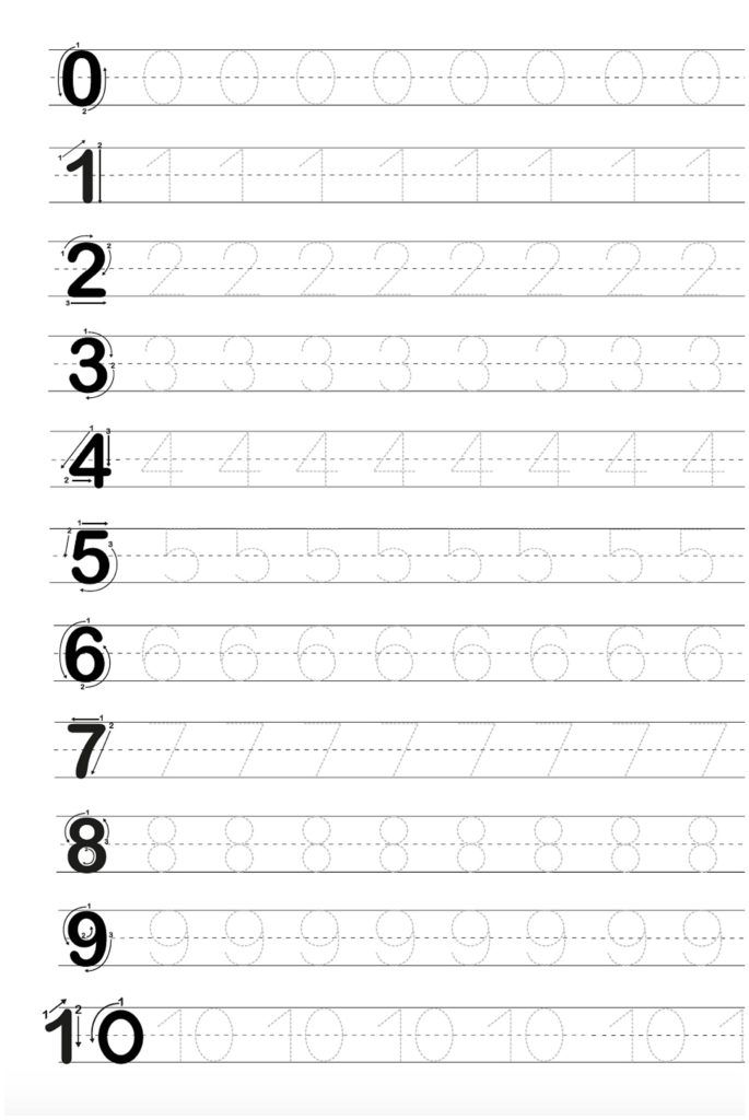 Free Printable For Tracing Letters Numbers