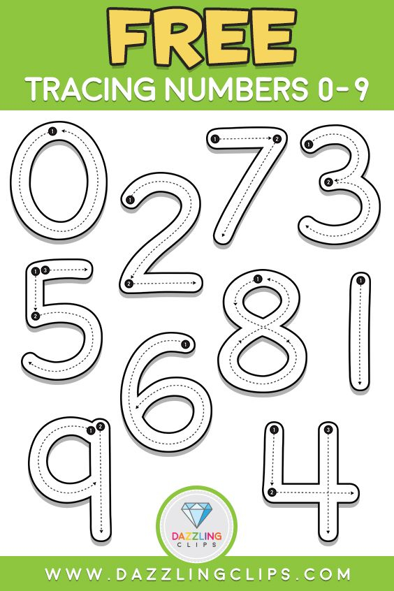 FREE Tracing Numbers 0 9 Clip Art Math Stations Kindergarten Life 