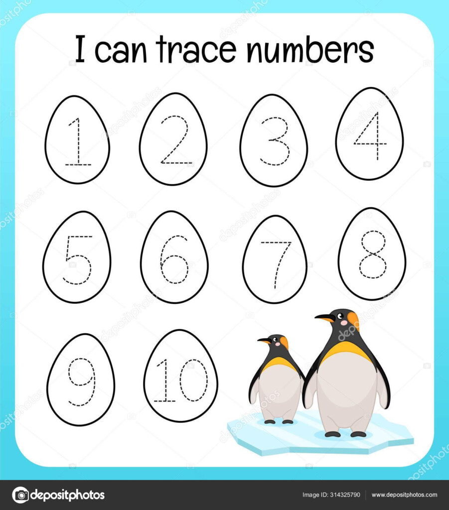 Handwriting Practice Sheet Learning Numbers Educational Game Children 