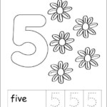 Kindergarten Number 5 Numbers Kindergarten Preschool Tracing