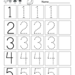 Kindergarten Traceable Numbers Worksheet Printable Tracing Worksheets