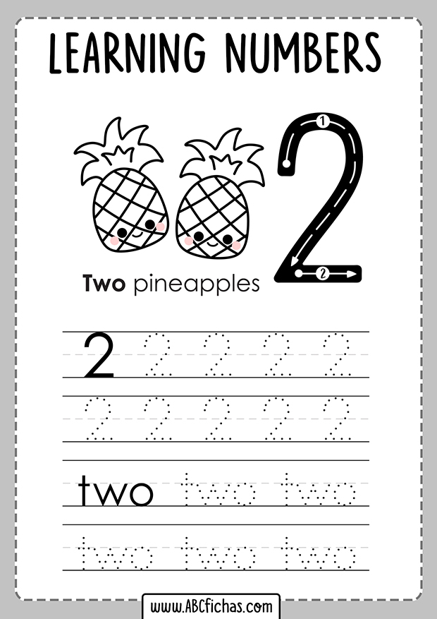 Learning Numbers Worksheets ABC Fichas