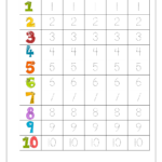 Math Worksheet Number Tracing 1 To 10 Writing Numbers Writing