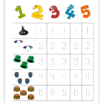 Math Worksheet Number Tracing 1 To 5 Preschool Worksheets