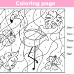 Number Coloring Page For Preschool Kids Learning English Colors Cute