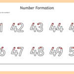Number Formation Worksheet Worksheet 41 50 teacher Made