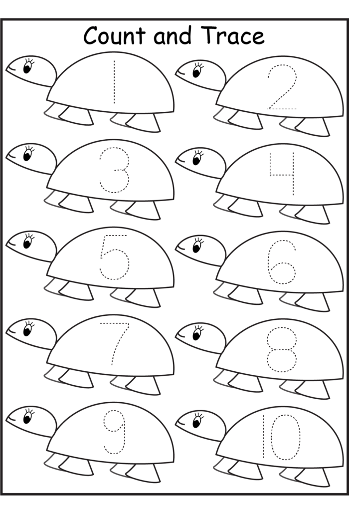 Number Trace Worksheets For Kids Activity Shelter