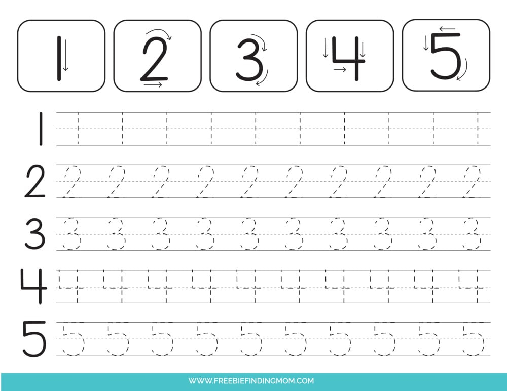 Number Tracing Worksheets 1 10