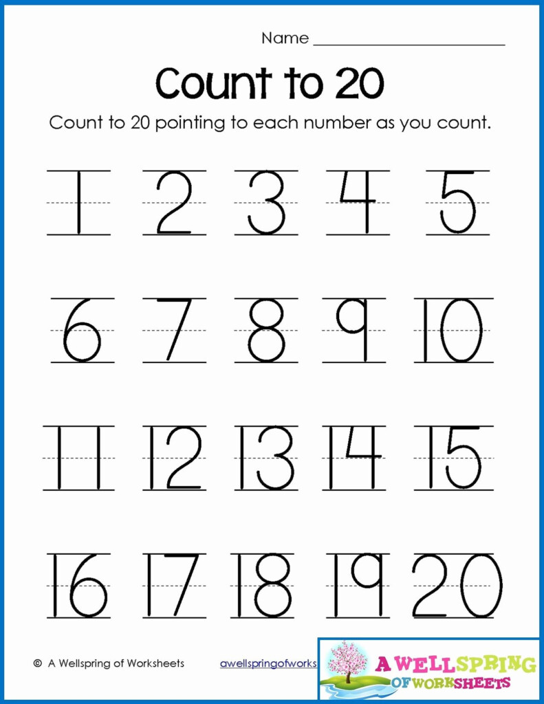 Numbers 1 20 Online Pdf Worksheet Free Printable Number Counting 