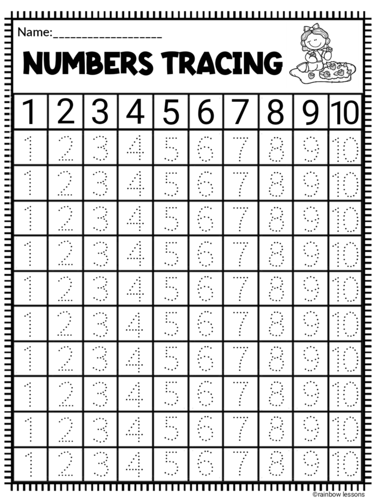 Numbers Worksheets For Kindergarten 1 20 Printable Kindergarten 