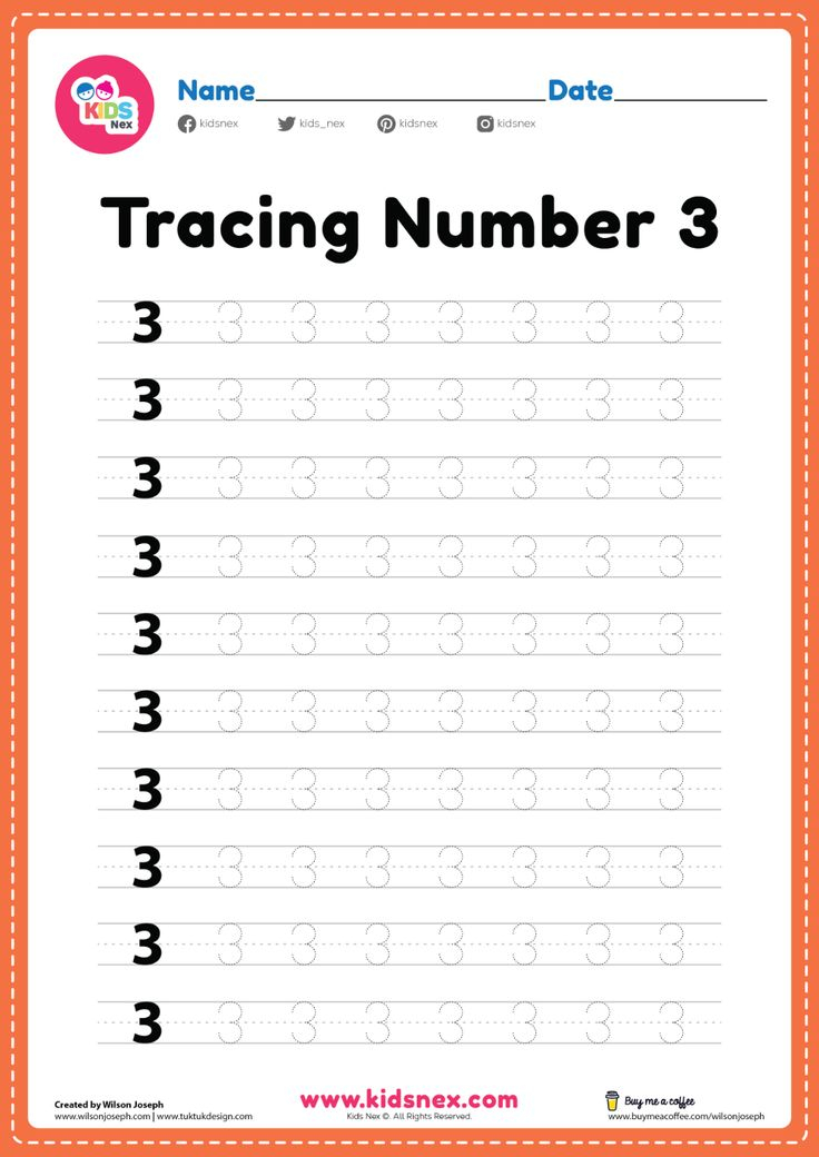 Pin On Tracing Number 3 Worksheets