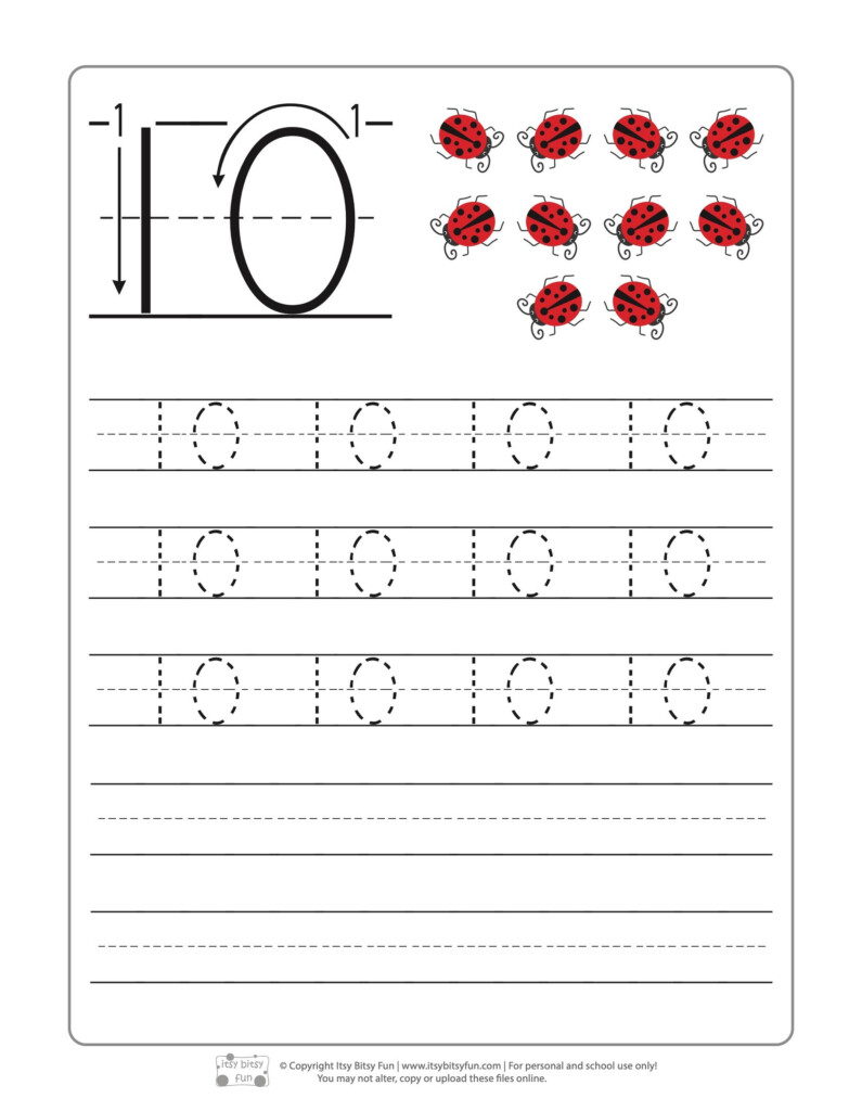 Pre K Worksheets Numbers 1 10 Numbersworksheetcom Tracing Number 1 10 