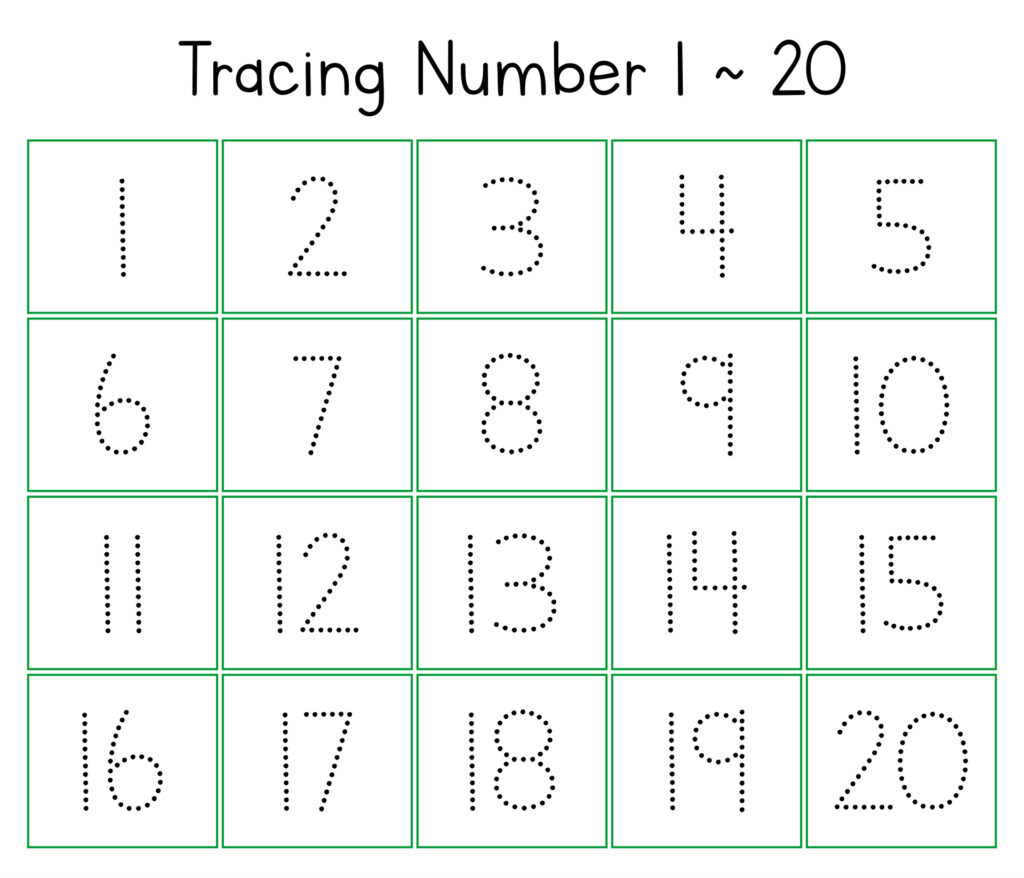 Printable Tracing Numbers 1 20 Number Words Worksheets Number Gambaran