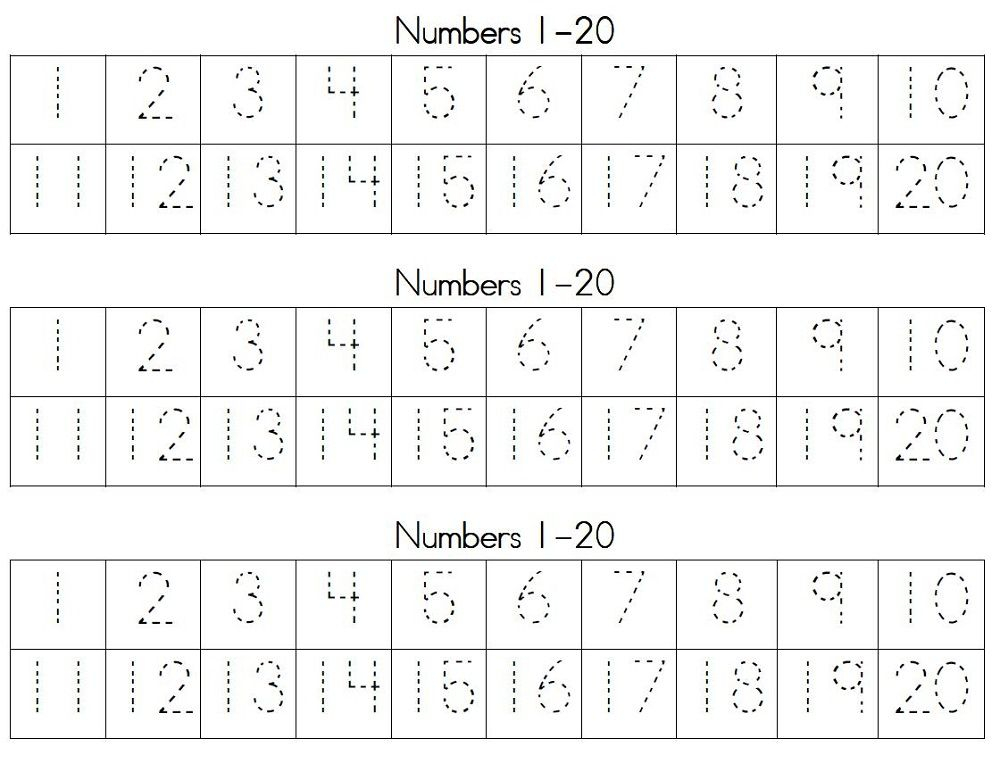 Printable Tracing Numbers 1 20 Number Words Worksheets Number Gambaran