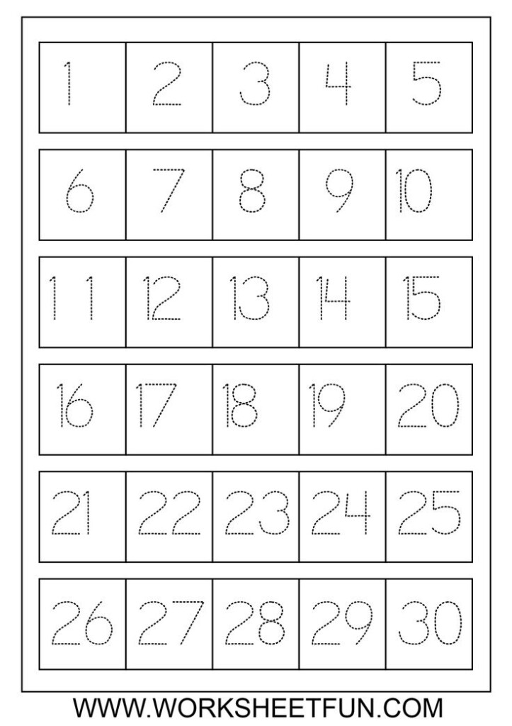 Printable Tracing Numbers 1 20 Preschool Math Worksheets Number 